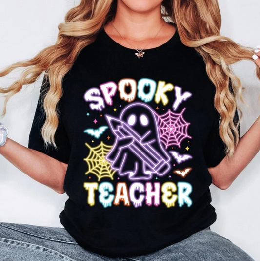 Spooky Teacher Neon Ghost