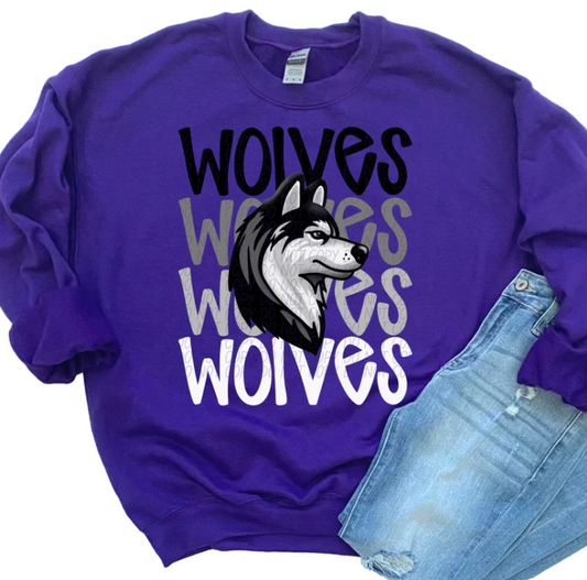 Wolves Stacked School Spirit